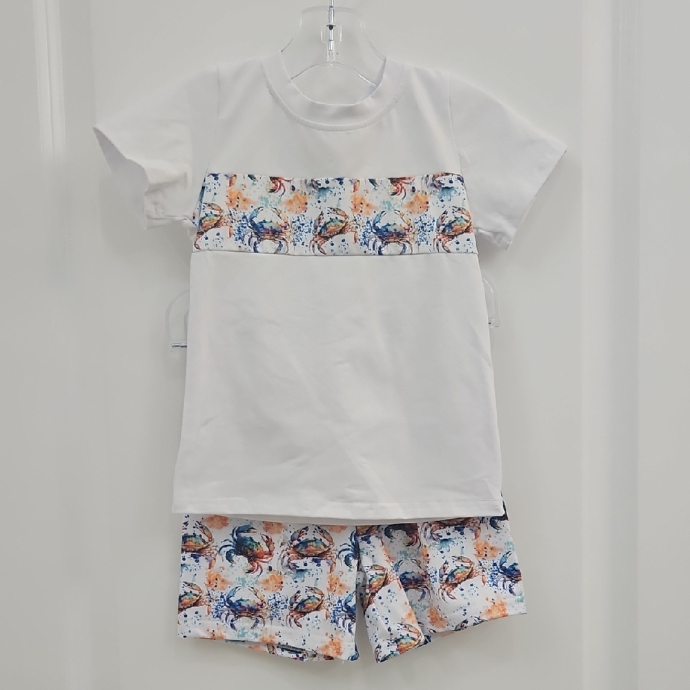 Boys Splatter Crab Short Set